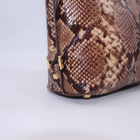 MICHAEL Belted Medium Shoulder Python Print Shoulder Satchel Handbag Purse - Picture 12 of 12